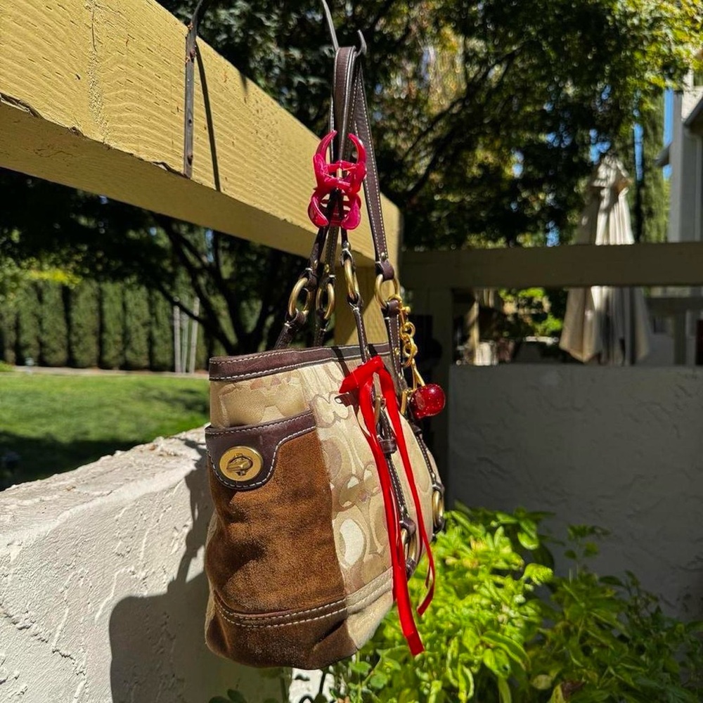 Y2k Brown Coach Patchwork Tote - image 3